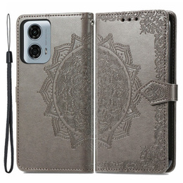 Etui z klapką do Motorola Moto G24 / G24 Power / G04, Mandala, szare