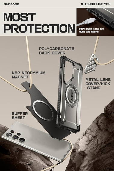 Etui Supcase do Samsung Galaxy S24 Ultra, UB Mag XT, TiGrey