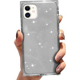 Etui Square Glitter do iPhone 12, Silver
