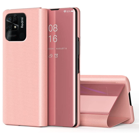 Etui do Xiaomi Redmi 10C, Clear View, różowe rose gold