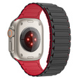 Pasek Silikonowy do Apple Watch 1/2/3/4/5/6/7/8/9/10/11/SE Ultra 1/2/3 42/44/45/46/49mm, Czarny/Czerwony