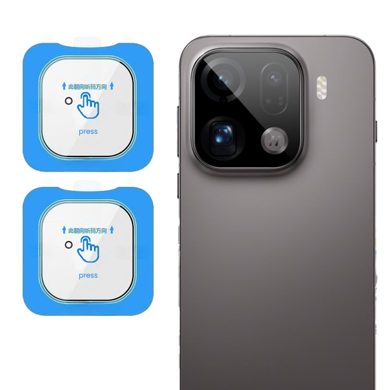 2x Szkło hartowane na aparat ERBORD do Oppo Find X9 Pro, Czarne