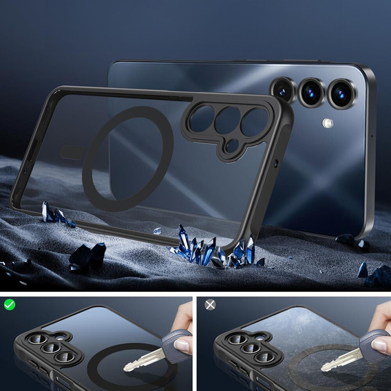 Etui do Samsung Galaxy A16 / A16 5G, do MagSafe, ERBORD Matt Case, czarne + Szkło na ekran