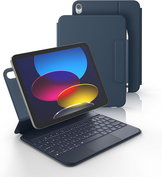Etui z klawiaturą do iPad 11" 2025 A16 (11 gen.) / iPad 10.9" 2022 (10 gen.), Dexnor Magnetic Keyboard Touchpad, niebieskie