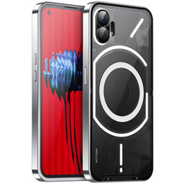 Etui z ochroną aparatu do Nothing Phone (2), do MagSafe, srebrne