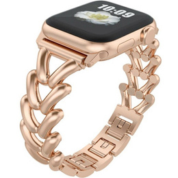 Bransoleta do Apple Watch 1/2/3/4/5/6/7/8/9/10/11/SE Ultra 1/2/3 42/44/45/46/49mm, Różowa Rose Gold