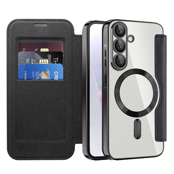 Etui z klapką do Samsung Galaxy A26 5G, RFID Wallet MagSafe z ochroną aparatu, czarne