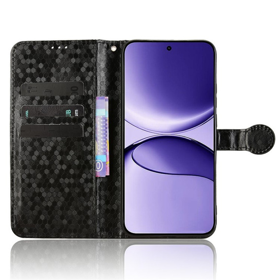 Etui z klapką do Xiaomi Poco F7 Wallet Rhombus - czarne