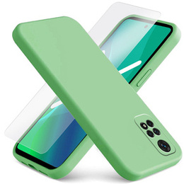 Zestaw Etui Silicone Lite do Xiaomi Redmi Note 11 / 11S, miętowe + szkło