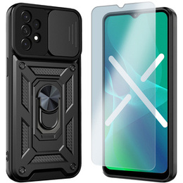 Zestaw Etui NOX Camera Slide do Samsung Galaxy A13 4G - Black + Szkło