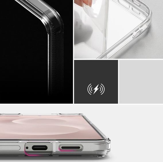 Etui Ringke Fusion do Samsung Galaxy S25 Edge – Clear + Szkło Hartowane 9H