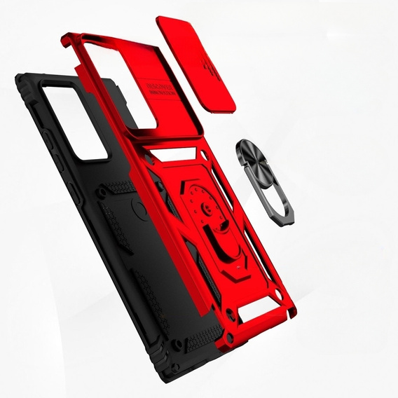 Etui pancerne do Samsung Galaxy Note 20 Ultra, CamShield Slide, czerwone