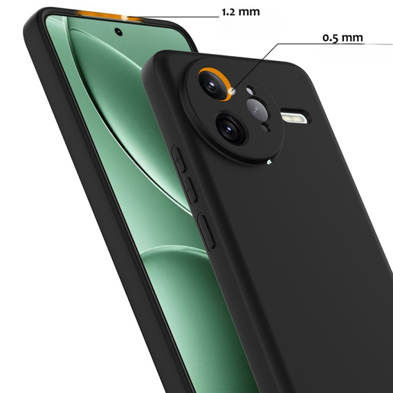 Etui silikonowe do Xiaomi Poco F7 Ultra – czarne, kompatybilne z MagSafe, antywstrząsowe