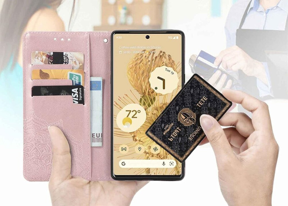 Etui z klapką do Oppo Reno 11F 5G, Mandala, różowe rose gold