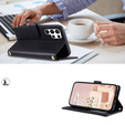 Etui z klapką do Samsung Galaxy S25 Ultra, Rhombus Crossbody Leather, czarne