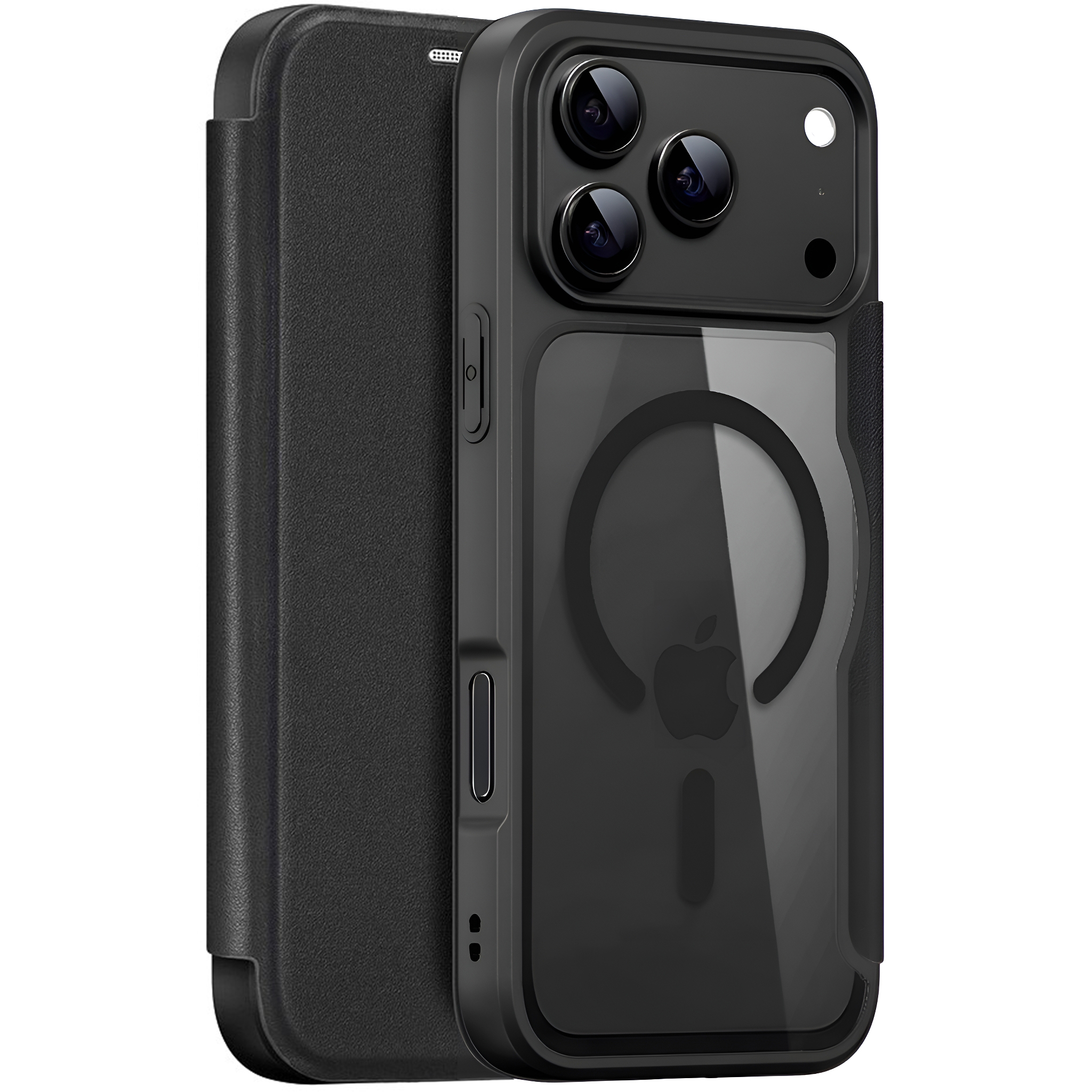 Etui z klapką Dux Ducis do iPhone 17 Pro Max, Skin X Pro, z MagSafe, czarne