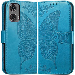 Etui z klapką do Motorola Moto G85, Butterfly, niebieskie