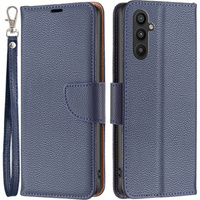 Etui z klapką do Samsung Galaxy A34 5G, Wallet Litchi Magnet, granatowe