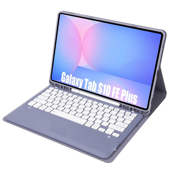Etui z Klawiaturą Bluetooth do Samsung Galaxy Tab S10 FE+ X620 / X626B - fioletowe