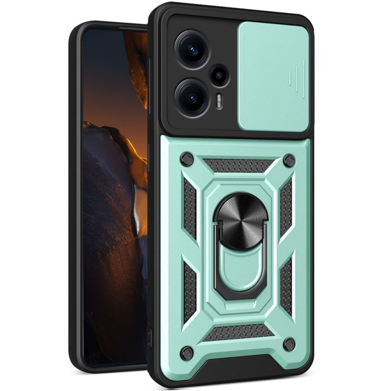 Etui pancerne do Xiaomi Poco F5, CamShield Slide, zielone