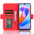 Etui z klapką do Honor Magic 6 Lite 5G, Card Slot, czerwone