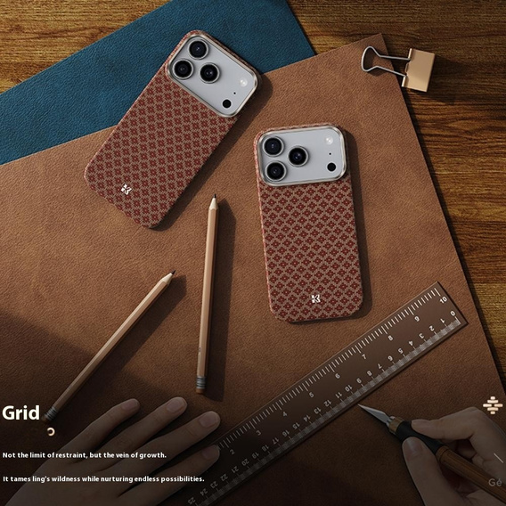 Etui BENKS C1 do iPhone 17 Pro, Kevlar Aramid Fiber, do MagSafe – pomarańczowe