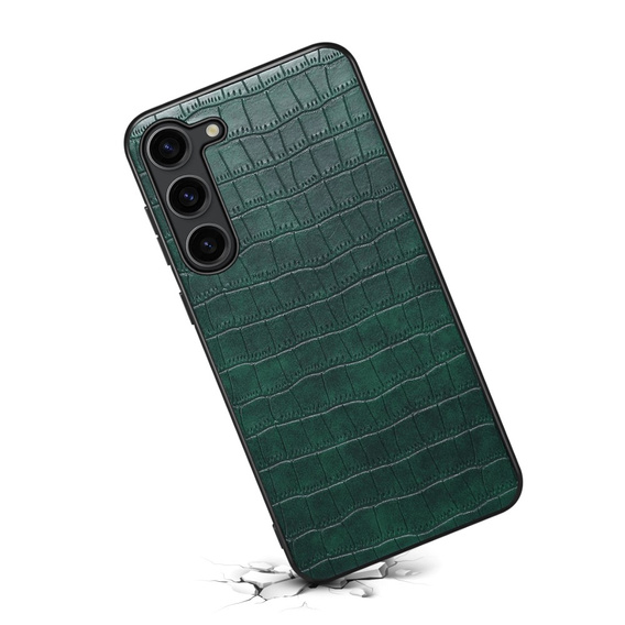 Etui do Samsung Galaxy S24, Crocodile, skórzane zielone