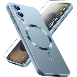 Etui do Samsung Galaxy S25 Edge, ColorMag, do MagSafe, niebieskie + Szkło hartowane 9H