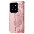 Etui z klapką do Xiaomi 14T Pro, Butterfly, różowe rose gold