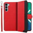 Etui z klapką do Motorola Moto G200 5G, KHAZNEH RFID, Dual Color, czerwone / czarne