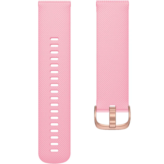 Pasek Silikonowy Uniwersalny 20mm, ze złotą klamrą, Różowy