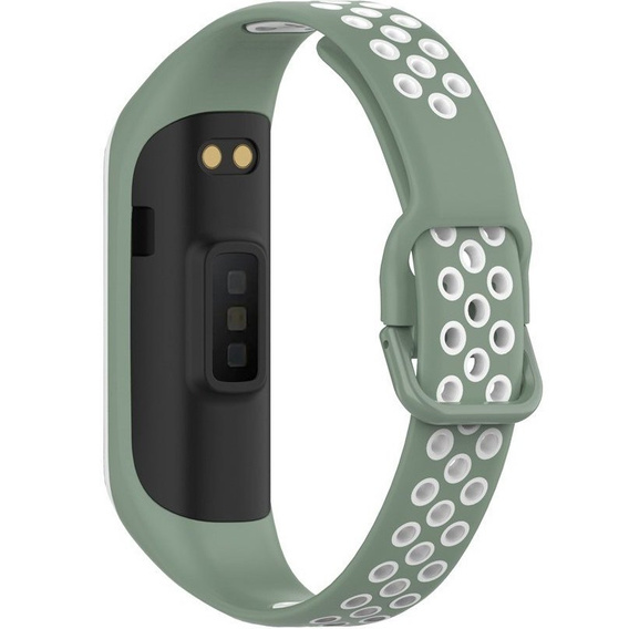 Pasek Silikonowy do Samsung Galaxy Fit 2 SM-R220, Zielony / Biały