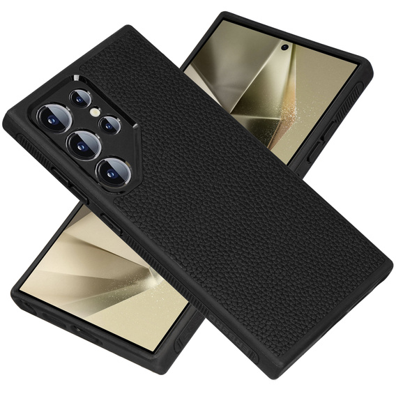 Etui skórzane do Samsung Galaxy S24 Ultra, ERBORD LeatherGuard do MagSafe, czarne