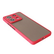 Etui silikonowe do Xiaomi Redmi Note 13 Pro 5G, z ochroną aparatu, przezroczyste / czerwone + Szkło hartowane 9H