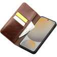 Etui z klapką do Samsung Galaxy S25 FE, QIALINO Leather Wallet, brązowe