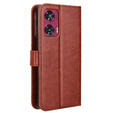 Etui z klapką do Motorola Edge 50 Fusion 5G, Crazy Horse Wallet, brązowe
