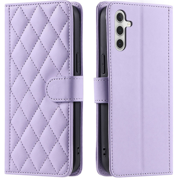 Etui z klapką do Samsung Galaxy A16, Rhombus Crossbody Leather, fioletowe