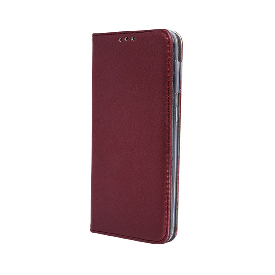 Etui z klapką do Oppo Reno 11F 5G, Smart Magnetic, bordowe + szkło 9H