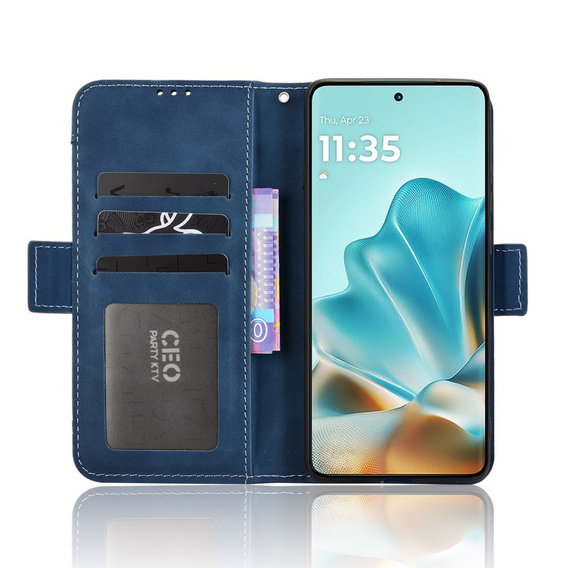 Etui z klapką do Motorola Edge 60 / 60 Fusion, Card Slot, granatowe