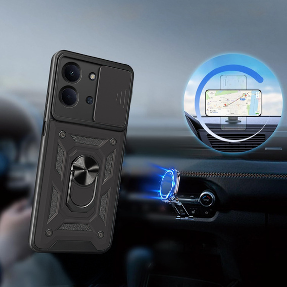 Etui pancerne do Xiaomi Redmi 15C 4G/LTE, CamShield Slide, czarne