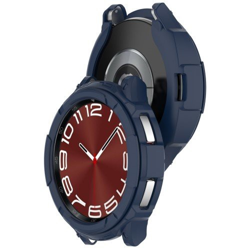 Etui z nakładką bezel ring do Samsung Galaxy Watch 6 Classic 47mm, Granatowe