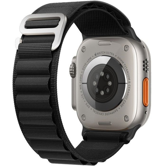 Pasek Nylonowy do Apple Watch 1/2/3/4/5/6/7/8/9/10/SE 38/40/41/42mm, Czarny