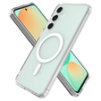 Etui z MagSafe Spigen do Samsung Galaxy S24 FE, Ultra Hybrid, przezroczyste / białe + Szkło Hartowane 9H
