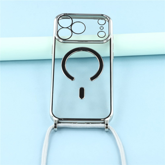 Etui do iPhone 17 Pro Max, Electro MagSafe, srebrne + Smycz