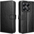 Etui z klapką do Xiaomi 14T Pro, Crazy Horse Wallet, czarne