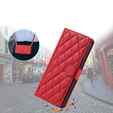 Etui z klapką do Samsung Galaxy A55 5G, Rhombus Crossbody Leather, czerwone