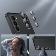 Etui z ochroną aparatu do Samsung Galaxy S23, CamShield MagSafe, przezroczyste / czarne