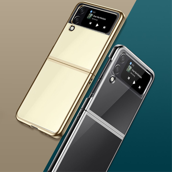 Etui Electroplating Frame do Samsung Galaxy Z Flip 4 5G, Gold