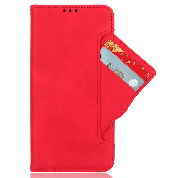 Etui z klapką do Samsung Galaxy M34, Card Slot, czerwone