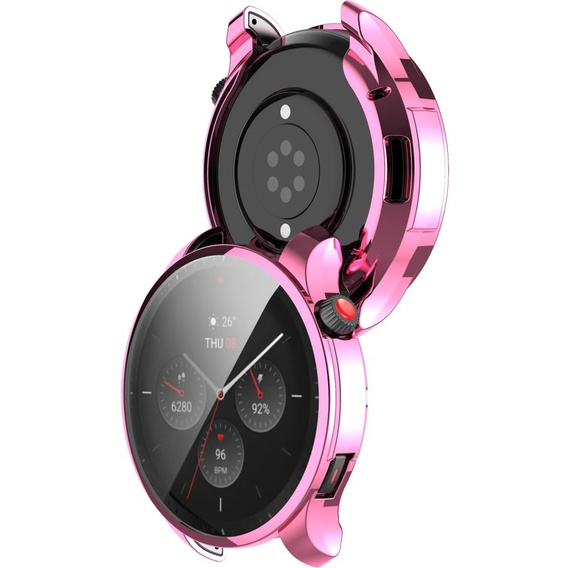 2w1 Etui z osłoną na ekran do Amazfit GTR 4 46mm, Różowe